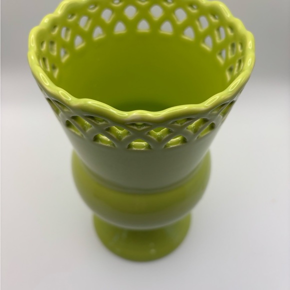 Anthropologie Lime Green Ceramic Vase - Picture 3 of 5